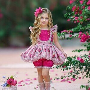 Dollcake Rose Rouge Romper 4T